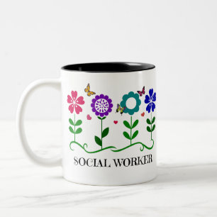 maatschappelijk werker tweekleurige koffiemok
