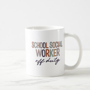 Maatschappelijk werker van dienst laatste schoolda koffiemok