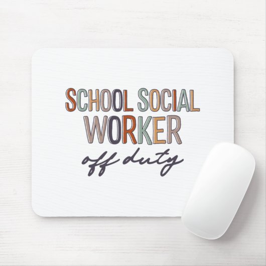 Maatschappelijk werker van dienst laatste schoolda muismat (Met muis)