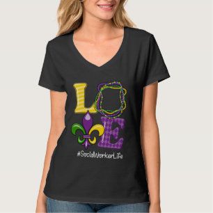 Maatschappelijk Werker Verpleegster Mardi Gras Lui T-shirt