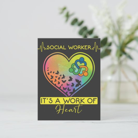 Maatschappelijk werker - Waardevolle vlinderhart Briefkaart (Staand voorkant)