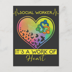 Maatschappelijk werker - Waardevolle vlinderhart Briefkaart
