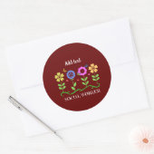 maatschappelijk werkers, grafische bloemen, SJABLO Ronde Sticker (Envelop)