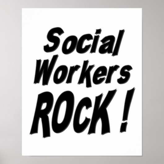 Maatschappelijke Arbeiders Rock! Poster afdrukken (Voorkant)