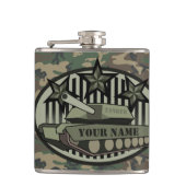Maatschappelijke Camo Tanker Monogram Flask Heupfles (Voorkant)
