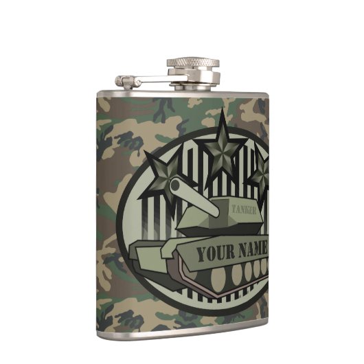 Maatschappelijke Camo Tanker Monogram Flask Heupfles (Rechts)