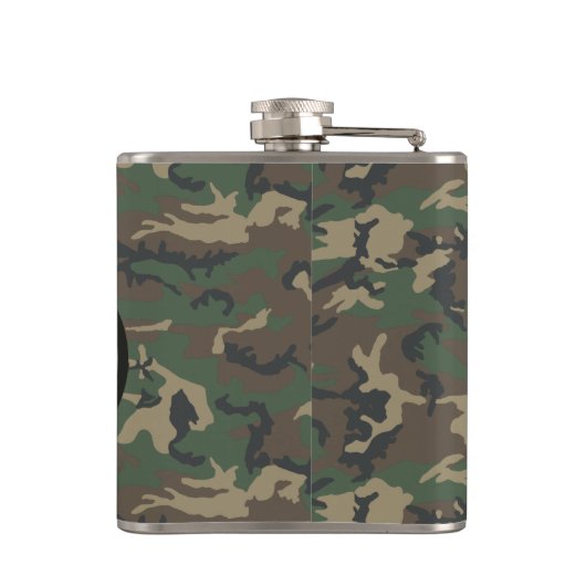 Maatschappelijke Camo Tanker Monogram Flask Heupfles (Achterkant)
