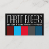 Maatschappelijke media, professioneel en blogger visitekaartje (Voorkant)