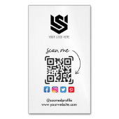 Maatschappelijke media profielen QR Code Moderne E Magnetisch Visitekaartje (Voorkant Verticaal)
