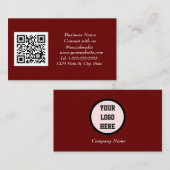 Maatschappelijke media QR-code Scannable Burgundy  Visitekaartje (Voorkant / Achterkant)
