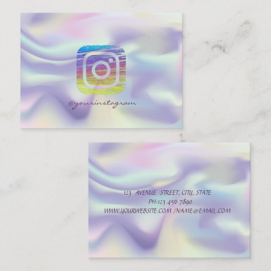 Maatschappelijke media van het moderne holografisc visitekaartje (Voorkant / Achterkant)