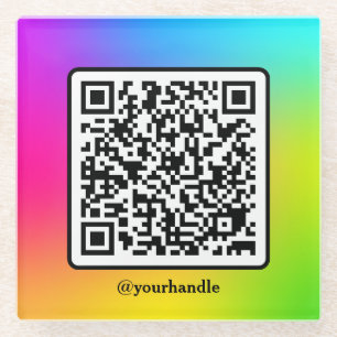 Maatschappelijke media - vierkant QR Code Gradiënt Glazen Onderzetter