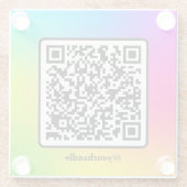 Maatschappelijke media - vierkant QR Code Gradiënt Glazen Onderzetter (Achterkant)