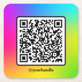 Maatschappelijke media - vierkant QR Code Gradiënt Kartonnen Onderzetters (Voorkant)