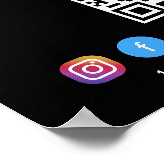 Maatschappelijke media zwart voor bedrijf met Logo Poster (Hoek)