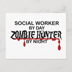 Maatschappelijke werker Zombie Hunter Briefkaart