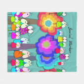 Maatschappelijke werknemers Whimsical Birds   Fleece Deken (Voorkant (Horizontaal))