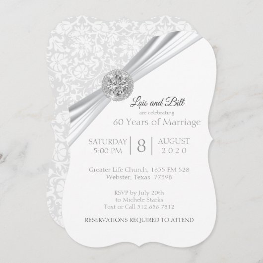 Maatwerk - 75/60 Diamanten Jubileum Ontwerp Kaart (Voorkant / Achterkant)