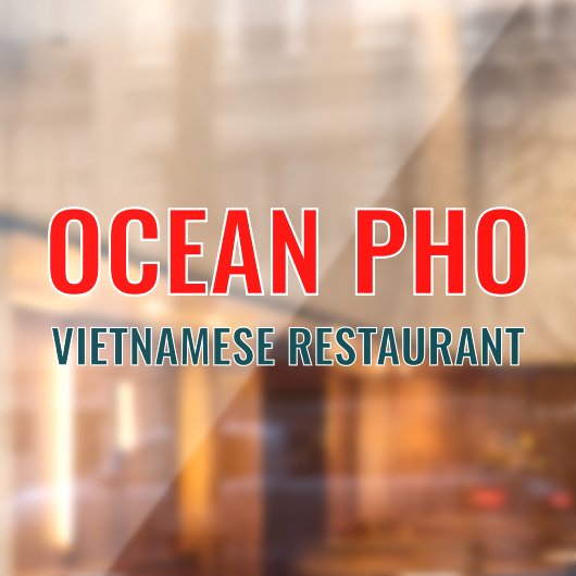 Maatwerk Algemene Restaurant Twee Kleuren Raamsticker (Vel 2)