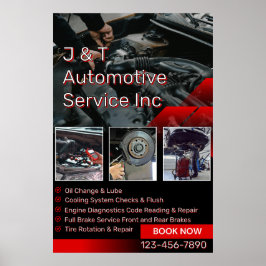 Maatwerk Auto Reparatie Garage Service Lijst Met L Poster