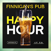 Maatwerk Bar Pub Café Happy Hour Bier Raamsticker (Vel 3)