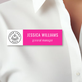 Maatwerk bedrijf logo Hot Roze Werknemer Naamplaatje
