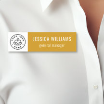 Maatwerk bedrijfslogo mosterdgeel werknemer