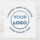 Maatwerk bedrijfslogo Navy blauwe tekst Bedrijfs e Wijn Etiket (Enkel label)