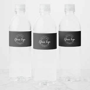 Maatwerk bedrijfslogo Promotioneel zwart Waterfles Etiket