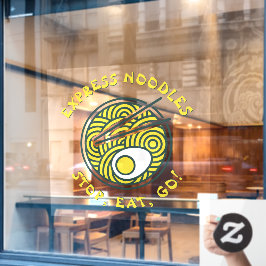 Maatwerk Express Ramen Noedels Restaurant Groot Raamsticker