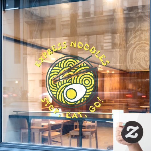 Maatwerk Express Ramen Noedels Restaurant Groot Raamsticker (Cafe Raam)