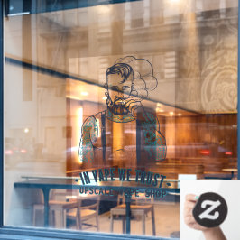 Maatwerk Getatoeëerde Hipster Vape Winkel Bedrijf Raamsticker