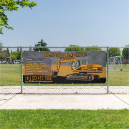 Maatwerk graafwerkdiensten met backhoeentrepreneur spandoek