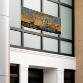 Maatwerk graafwerkdiensten met backhoeentrepreneur spandoek (Buitenkant Gebouw)