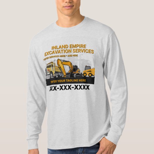 Maatwerk Grondverzet Aannemer Bouwconstructie T-shirt (Voorkant)