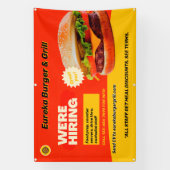 Maatwerk Hamburger Restaurant We Huren Nu Spandoek (Verticaal)