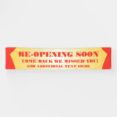 Maatwerk Heropening Binnenkort Grootse Opening Bed Spandoek (Horizontaal)