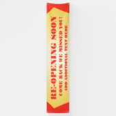 Maatwerk Heropening Binnenkort Grootse Opening Bed Spandoek (Verticaal)