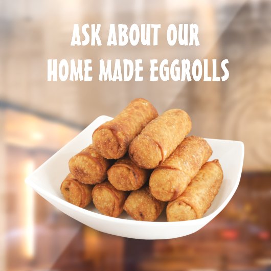 Maatwerk Homemade Egg Rolls Afbeelding Restaurant Raamsticker (Vel 2)