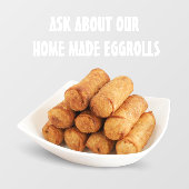 Maatwerk Homemade Egg Rolls Afbeelding Restaurant Raamsticker (Vel)