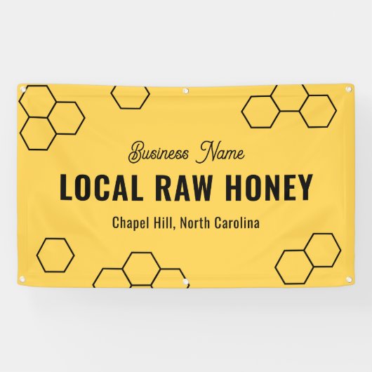 Maatwerk Honey Bee Farmer Market Stand Spandoek (Horizontaal)
