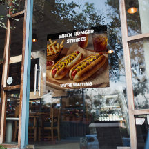 Maatwerk Hotdogs Frites Drank Restaurant Advertent