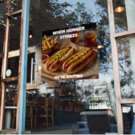 Maatwerk Hotdogs Frites Drank Restaurant Advertent Poster
