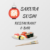 Maatwerk Japans Sushi Bar Bedrijfs winkel Raamsticker (Vel)