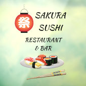 Maatwerk Japans Sushi Bar Bedrijfs winkel Raamsticker (Vel 3)