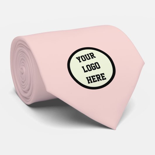 Maatwerk Logo Bedrijf Roze Zakelijk Stropdas (Opgerold)