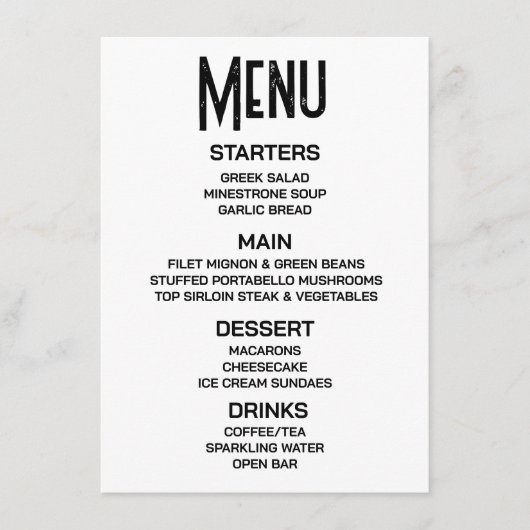 Maatwerk - Maak uw eigen menu (Voorkant)