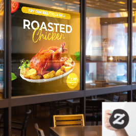 Maatwerk Markt Deli Roast Chicken Prijs Promo Raamsticker