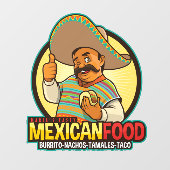 Maatwerk Mexicaans restaurant eten lekker vers Raamsticker (Vel)