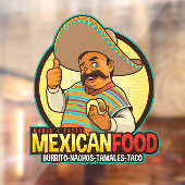 Maatwerk Mexicaans restaurant eten lekker vers Raamsticker (Vel 2)